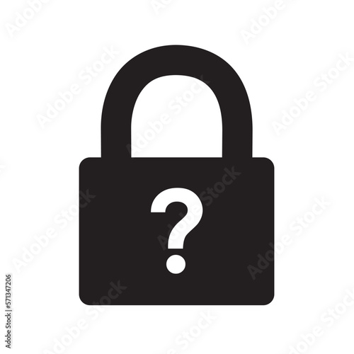 Puzzle - lock, locker and padlock is secured by unknown key, keyword, cypher, code and password. Inability to decipher and decrypt. Vector illustration isolated on white.