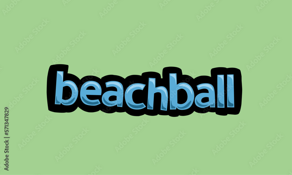 beachball writing vector design on a green background