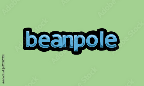 beanpole writing vector design on a green background photo