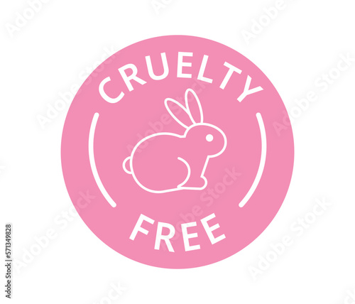 Pink version of cruelty free symbol rabbit.  photo