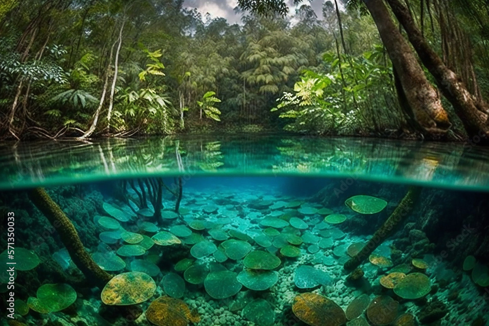 natureza tropical com água em abundancia 