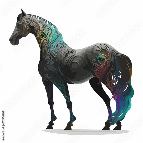 Fototapeta Naklejka Na Ścianę i Meble -  Colorful Arabian Horse Vector Design