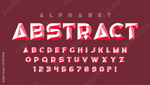 Original characters design, chisel alphabet style, letters and numbers
