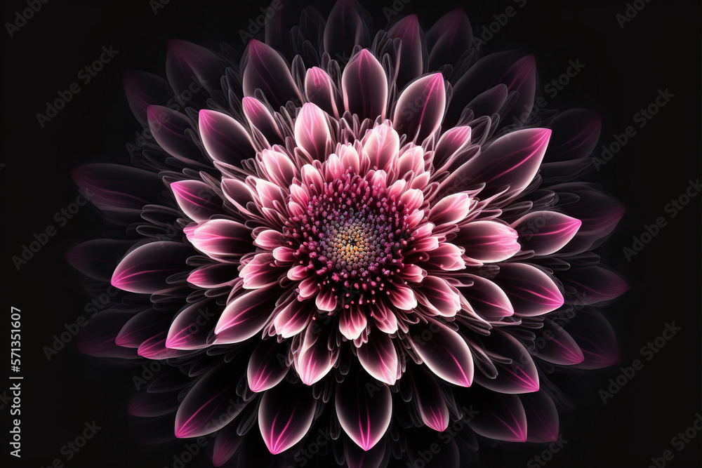 Ilustración de un fondo con una imagen de una flor macro, Generative AI Ilustración de un fondo con una imagen de una flor macro, Generative AI