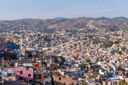 Very beautiful view of the night city in the Mexican city of Guanajuato. © nikwaller