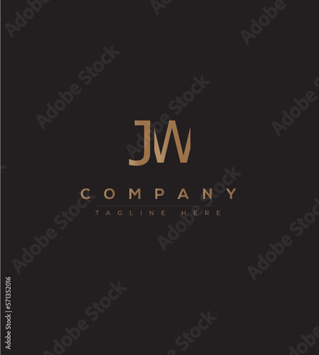 Modern Signature letter JW logo design. Minimal JW initial based icon. Initial JW vector