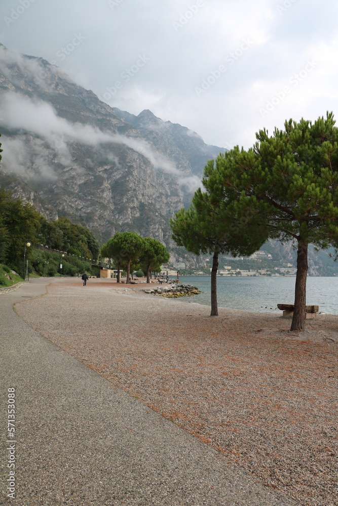 Cola beach in Limone sul Garda at Lake Garda, Lombardy Italy Cola beach in Limone sul Garda at Lake Garda, Lombardy Italy