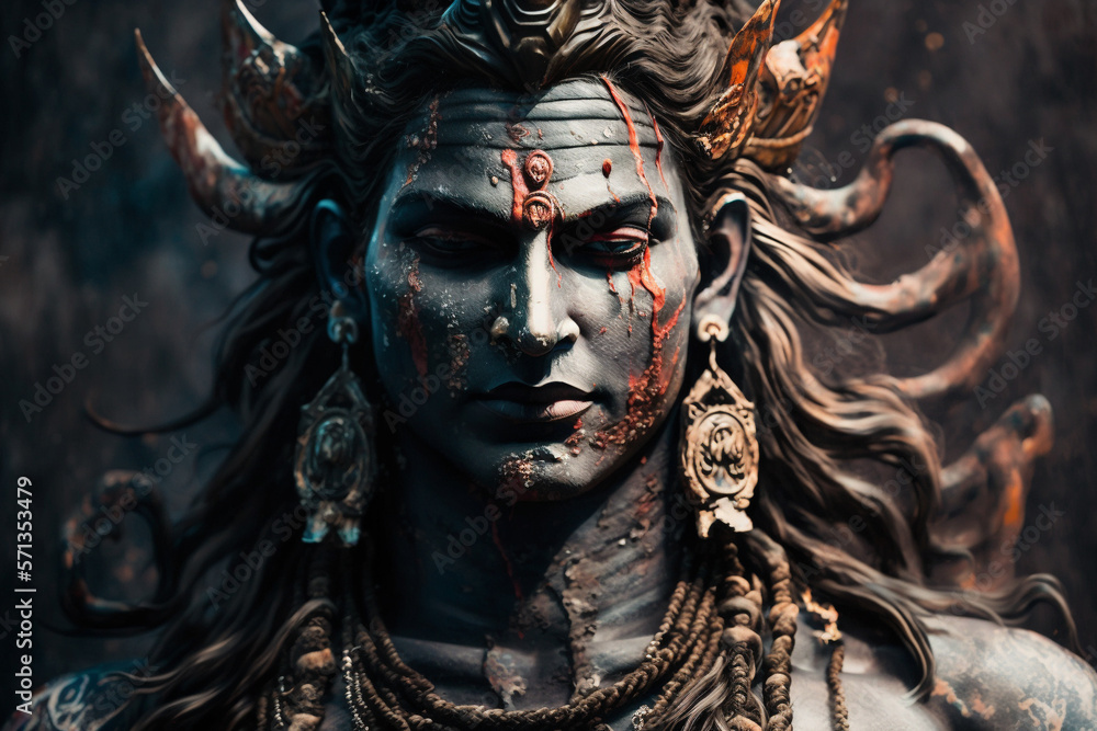 Hindu god Shiva lord representation. Hinduism religion concept. Ai generated Hindu god Shiva lord representation. Hinduism religion concept. Ai generated