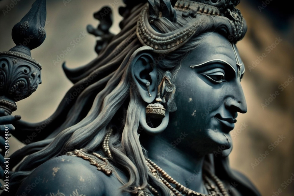 Hindu god Shiva lord representation. Hinduism religion concept. Ai generated Hindu god Shiva lord representation. Hinduism religion concept. Ai generated