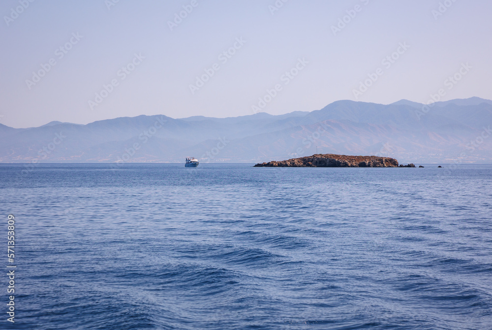 View with Agios Georgios Island next to Akamas Peninsula in Cyprus island country