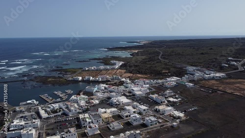 Orzola, Lanzarote island, Canary Islands, Spain, Europe. High quality 4k footage