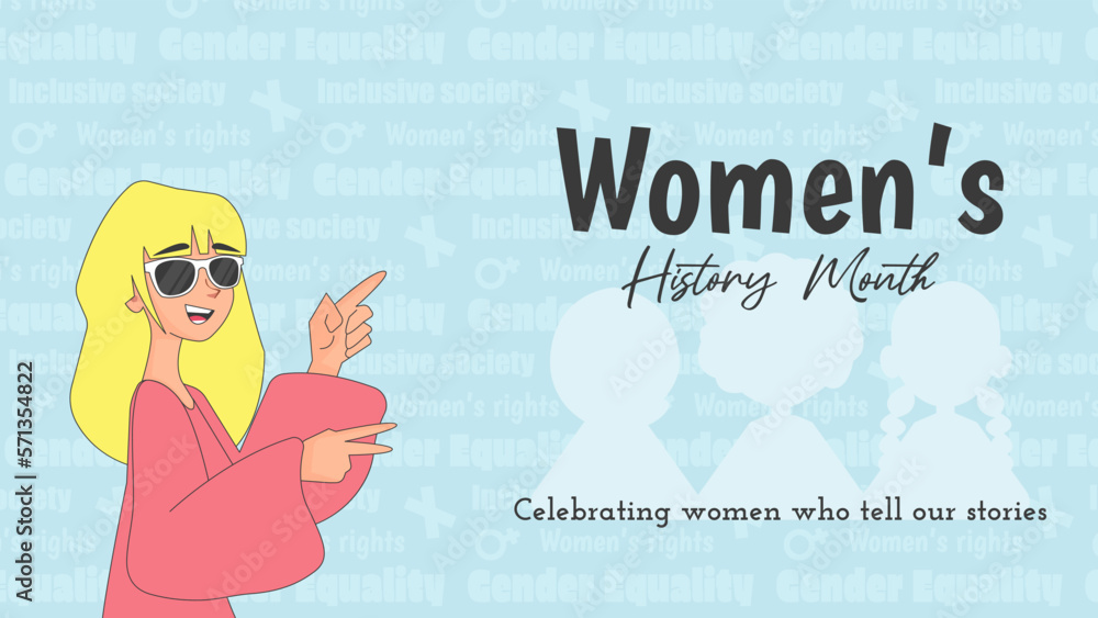 Obraz premium women's history month background, vector illustration