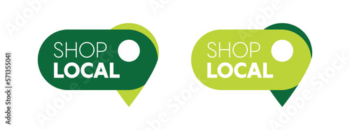 Shop local on speech bubble