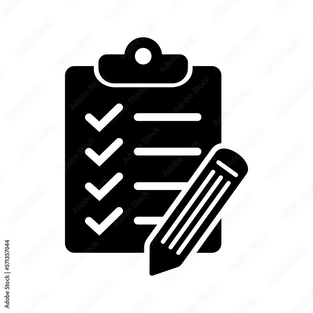 To do list icon. Clipboard with pencil vector icon. Black illustration isolated on white background for graphic and web design. To do list icon. Clipboard with pencil vector icon. Black illustration isolated on white background for graphic and web design.