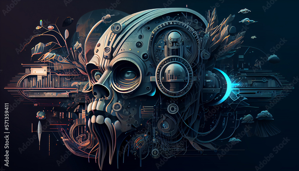 very detailed vector illustration fraud cybernetics security