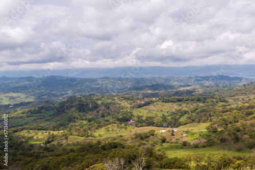 Beautiful landscape surrounded by mountains in Santander, Colombia. 