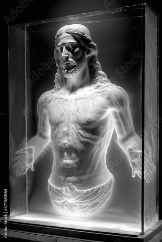 Obraz na plátně 3d reconstruction of jesus from shroud of turin. generative AI