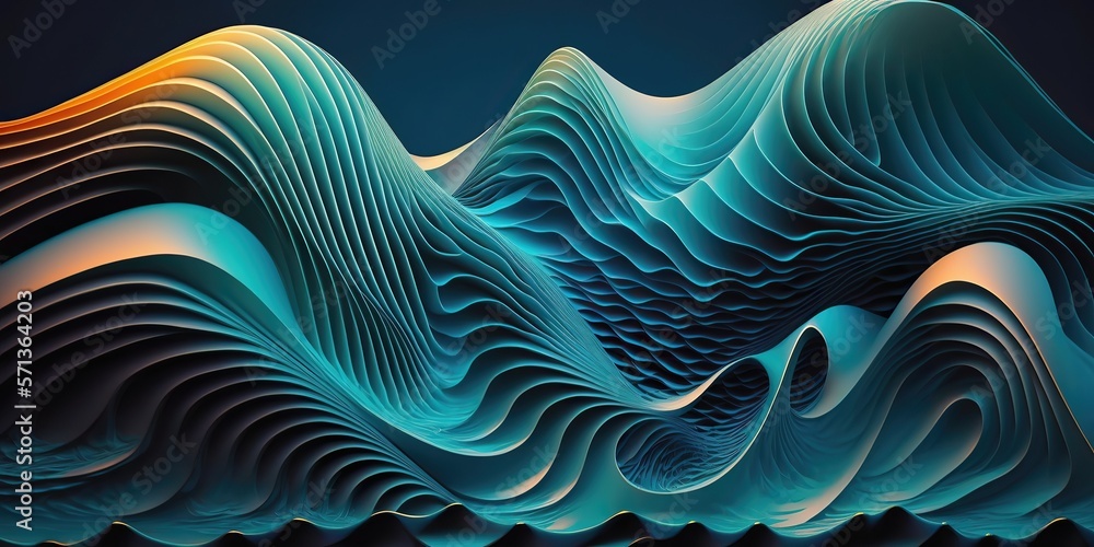 Hintergrund WELLE Background Wave Pastell Abstrakt Surreal Farbenfroh Digital Art Generative AI Cover Desktop Illustration Grafik