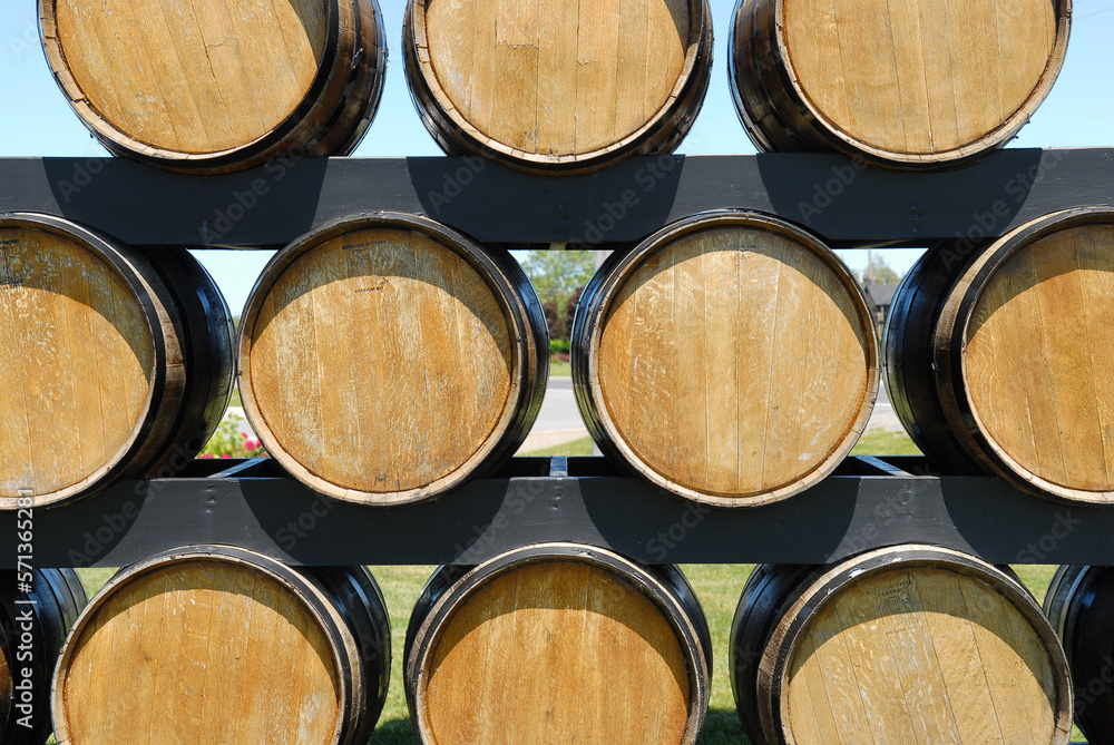 Wine wooden barrels