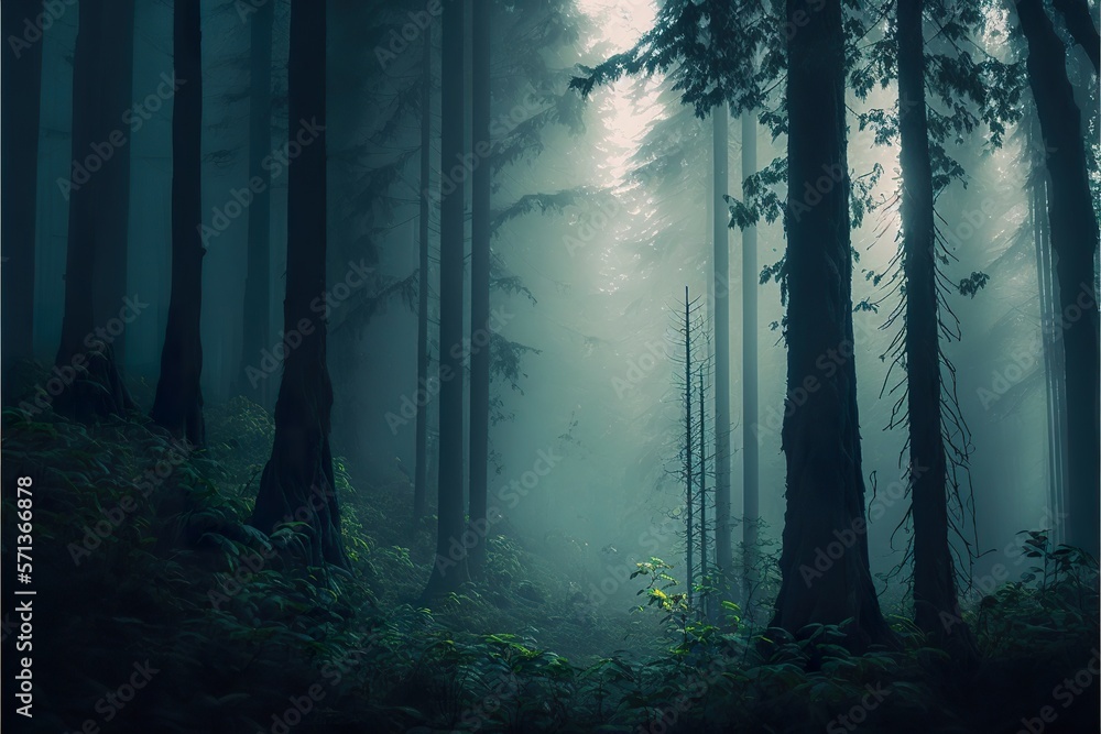 Naklejka premium Forest created with Generative AI 