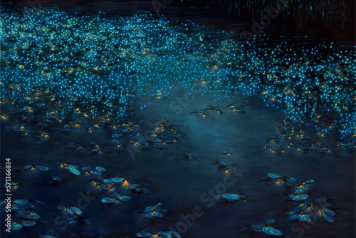 Fireflies created with Generative AI 