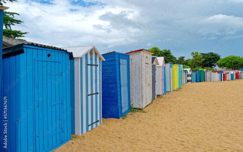 Cab⁨ânes, Plage de la Boirie⁩, ⁨Île D'Oléron⁩, ⁨Saint-Denis-d'Oléron⁩, ⁨Côte Sauvage⁩, ⁨Charente-maritime, France