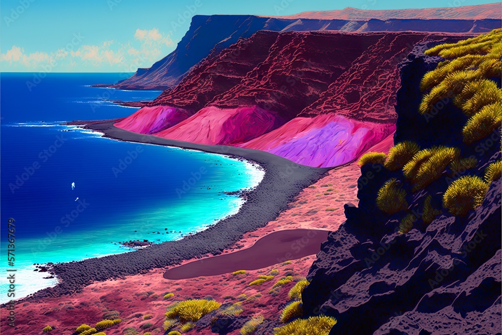 Beautiful island landscape created with Generative AI technology