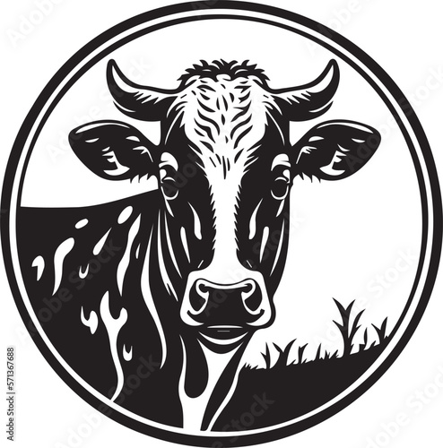 Black angus logo design template. cow, bull logo design. 