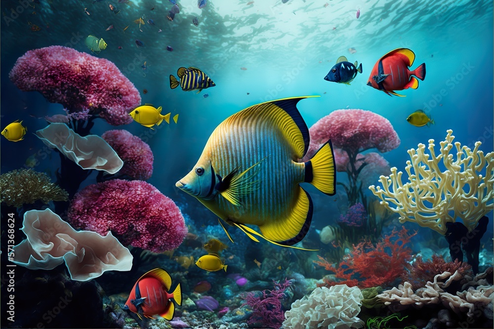 Fototapeta premium Underwater world created with Generative AI 