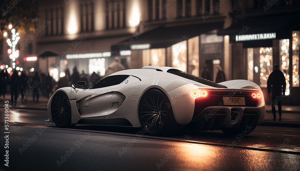 White Supercar - Generative AI White Supercar - Generative AI