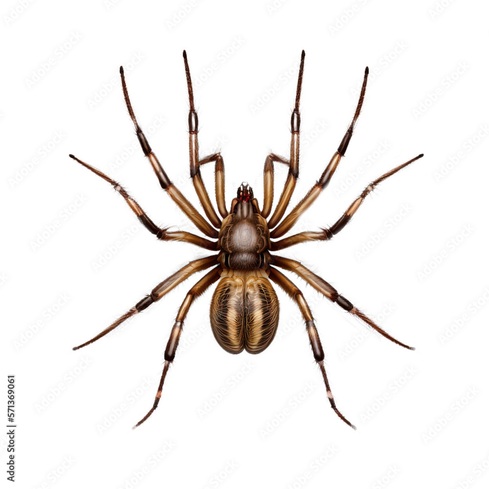 Detailed brown spider on isolated background Detailed brown spider on isolated background