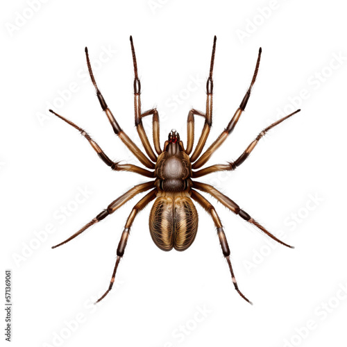 Detailed brown spider on isolated background 