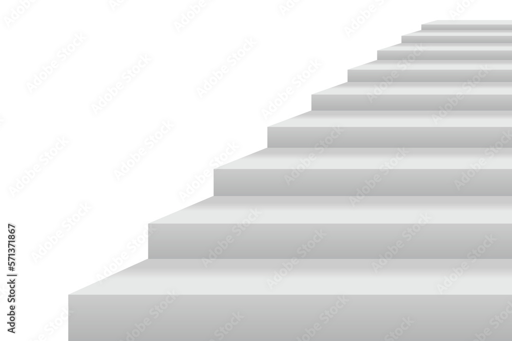 3d blank white stairs. 3d blank white stairs.