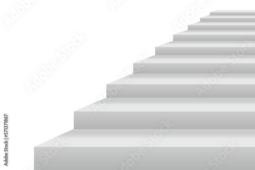 3d blank white stairs.