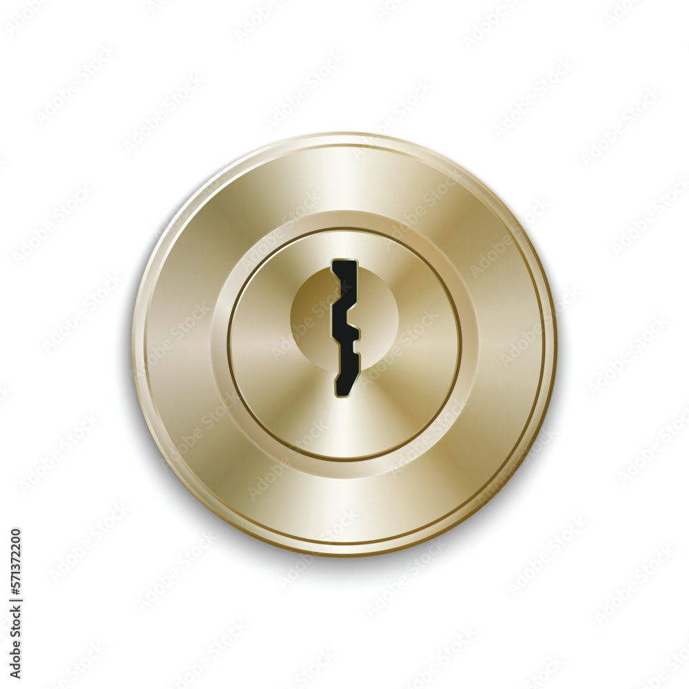 Gold door lock keyhole isolated Gold door lock keyhole isolated