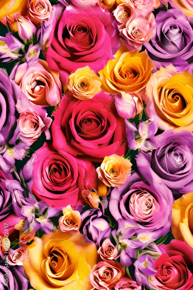 Floral background close-up, women's day, holiday card, March 8, Mother's Day, flowers, generative ai Floral background close-up, women's day, holiday card, March 8, Mother's Day, flowers, generative ai