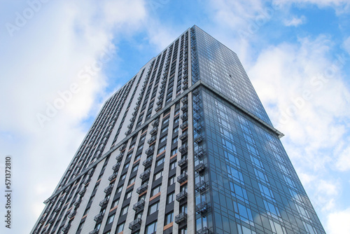 Bottom view of skyscrapers