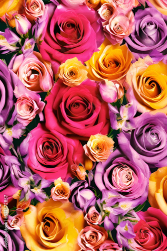 Floral background close-up  women s day  holiday card  March 8  Mother s Day  flowers  generative ai 