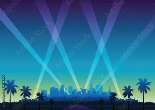 Hollywood panoramic cityscape background