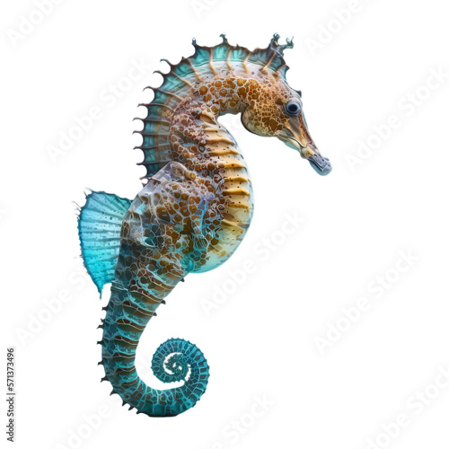 Sea horse detailed closeup PNG on transparent isolated background photo