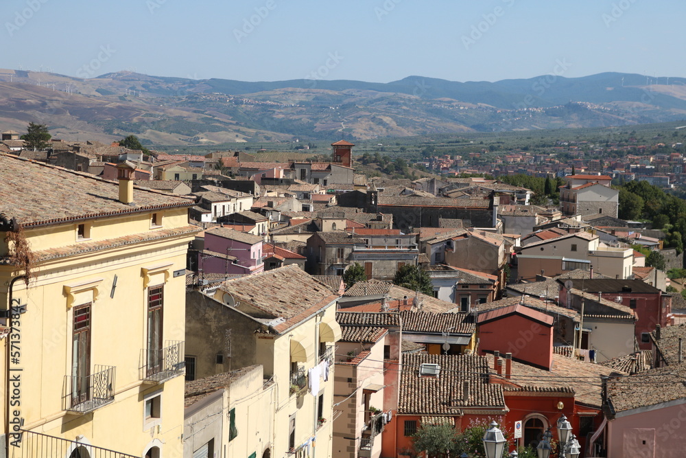Beautiful panoramic cityscape of Melfi, Province of Potenza, Basilicata Region, Italy. 