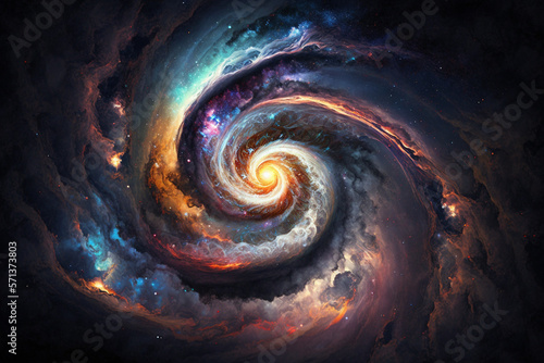 Swirl of nebula clouds in the space generative AI