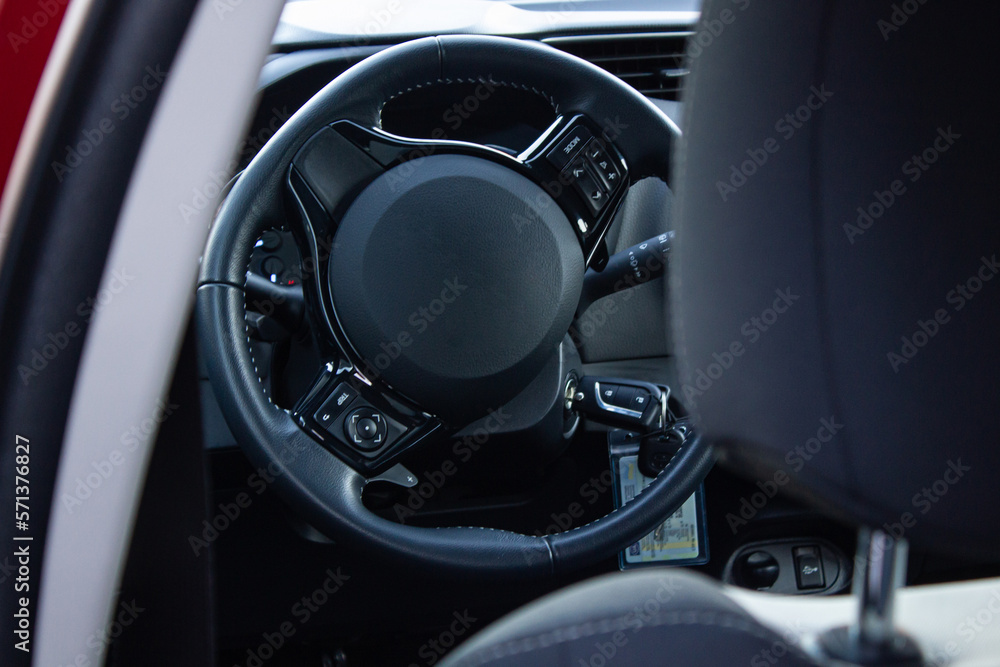 The interior of a modern car. The interior of a modern car.