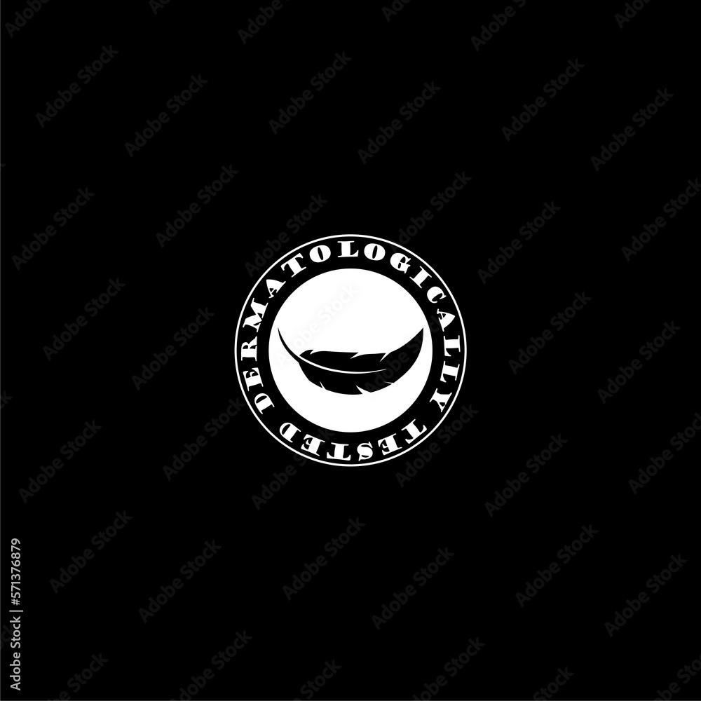 Dermatologically tested logo icon isolated on dark background Dermatologically tested logo icon isolated on dark background