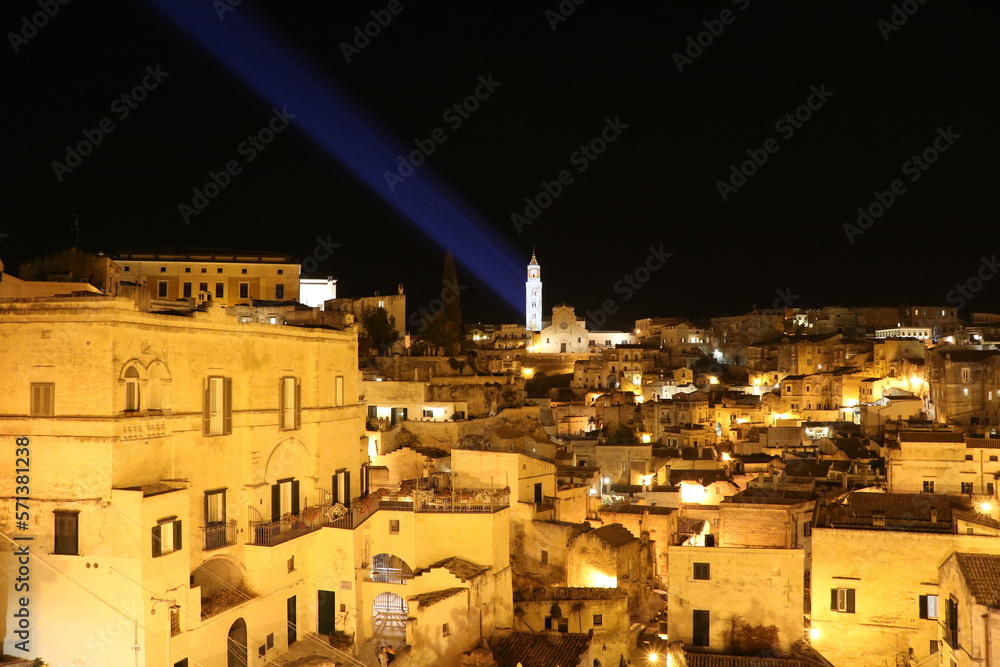 Night over Matera in Italy
