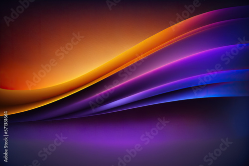 Abstract of orange purple waves gradients lines  wallpaper background Generative AI