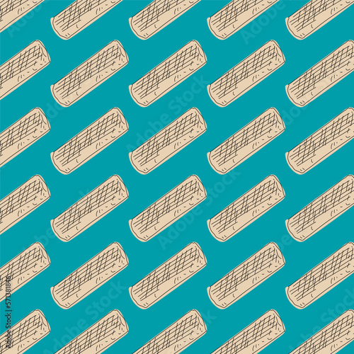 Shawarma Kebab pattern fast food. Seamless pattern. Concept of doner kebab, street food, barbecue, cuisine. Vintage design template, banner. Fresh vegetables. Vector hand drawn sketch illustration.