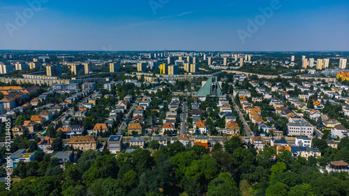 Poznan city from above, cityscape, Winogrady district © Belus