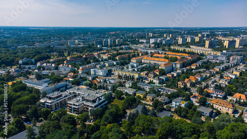 Poznan city from above  cityscape  Winogrady district