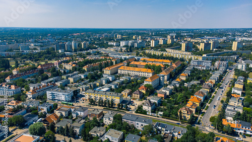 Poznan city from above, cityscape, Winogrady district